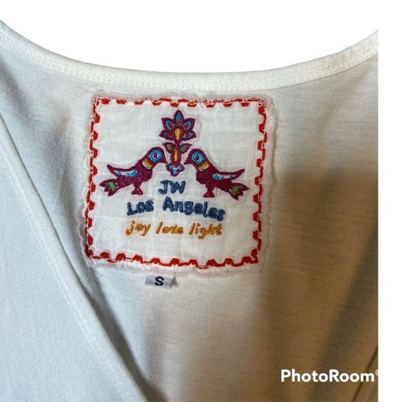 Johnny Was Twist Front Rose Floral Embroidered White Dress Size S  NWOT - Picture 5 of 8